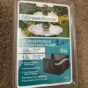 Creek stone 200 GPH Submersible fountain and pond pump